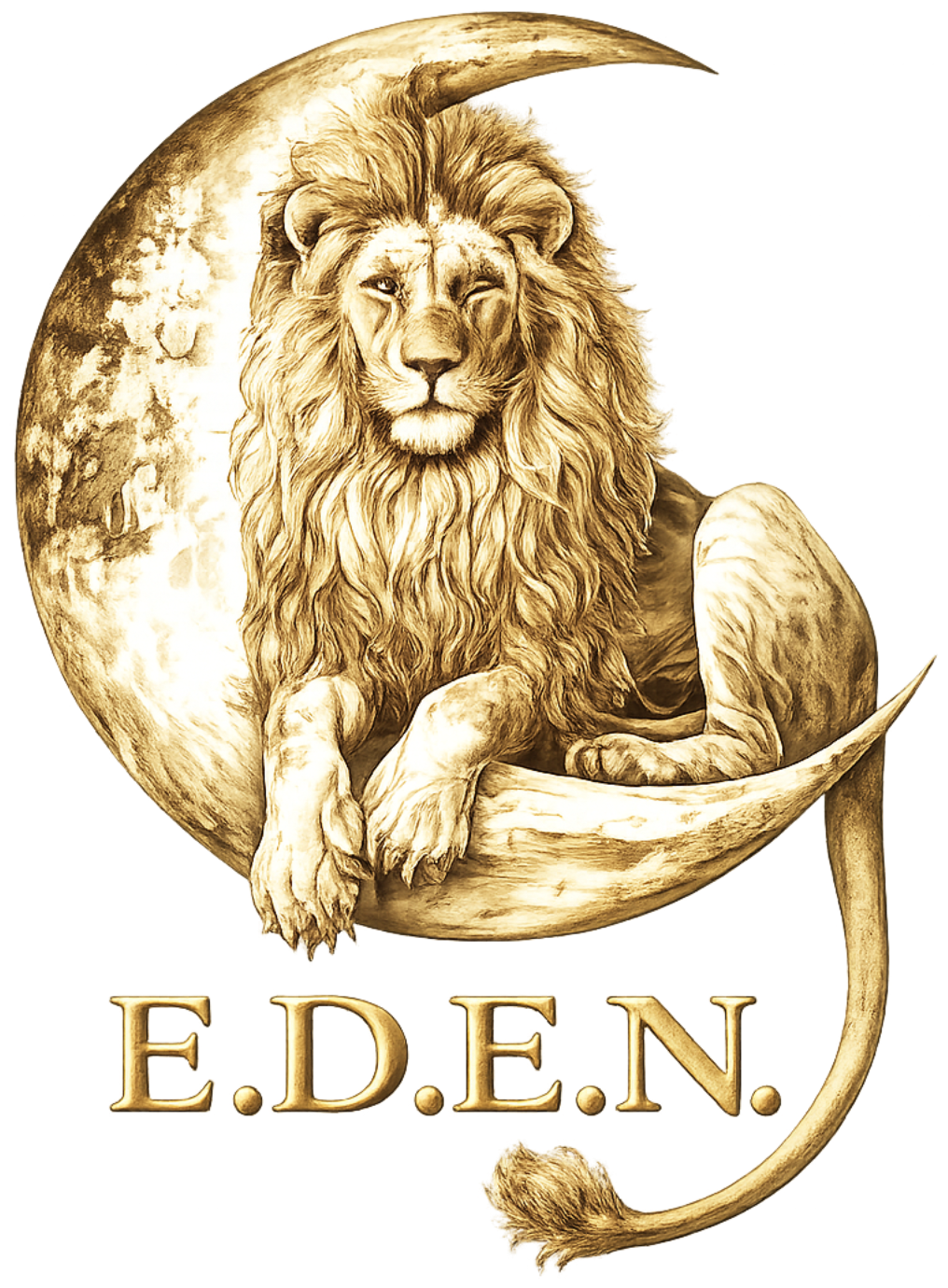 E.D.E.N. — Lion on crescent moon logo